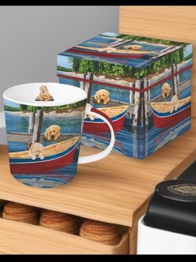 Lakeside Puppies Gift Mug with matching decorative Dog Box